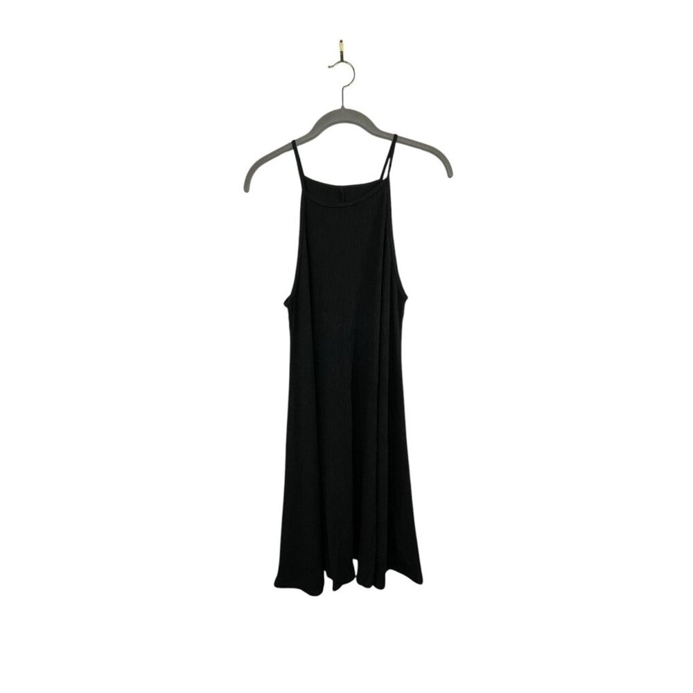 Free People Black Ribbed Slip Dress Size Medium